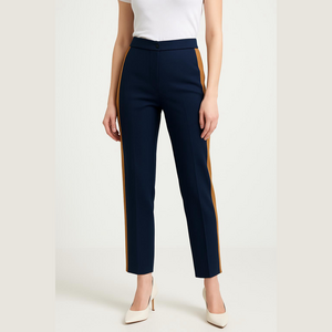 Babaton Aritzia Navy Blue Brown Stripe Pants